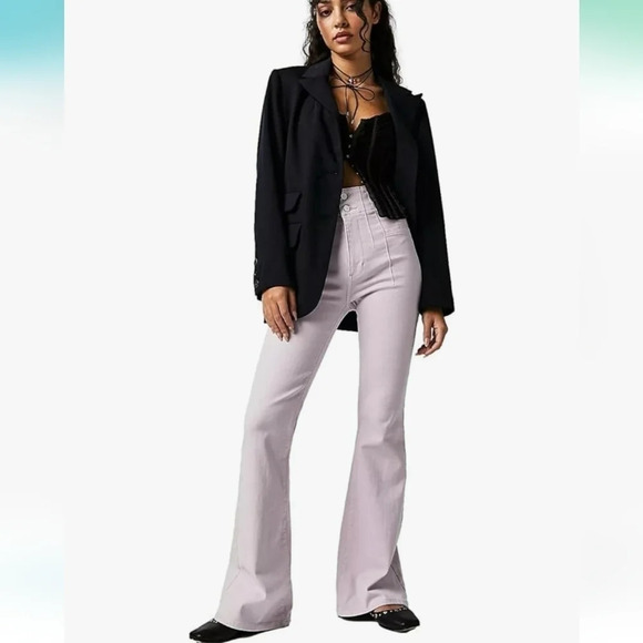 NWT Free People Jayde Jeans - High Rise, Flare Leg lavender - Picture 3 of 10